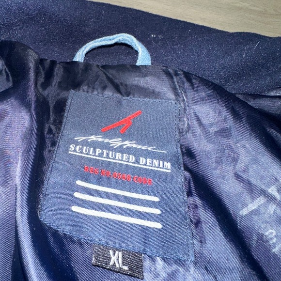 Karl Kani Sculptured Denim Puffer Jacket Mens XL Blue‎ Embroidered Kani 23 Logo - Picture 2 of 16